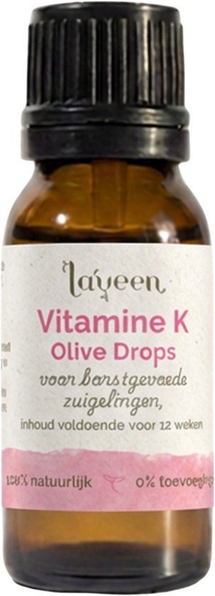 Laveen Olive Drops Zuigeling 10ml - Vitamine K - Suiker- & Zoetstofvrij - Vegan - 100% natuurlijk
