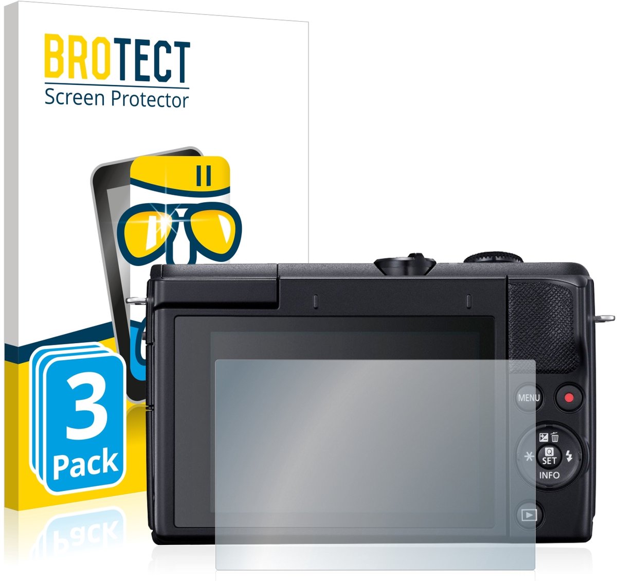 Screenprotector 3 Stuks voor Canon EOS M200 Beschermglas transparant