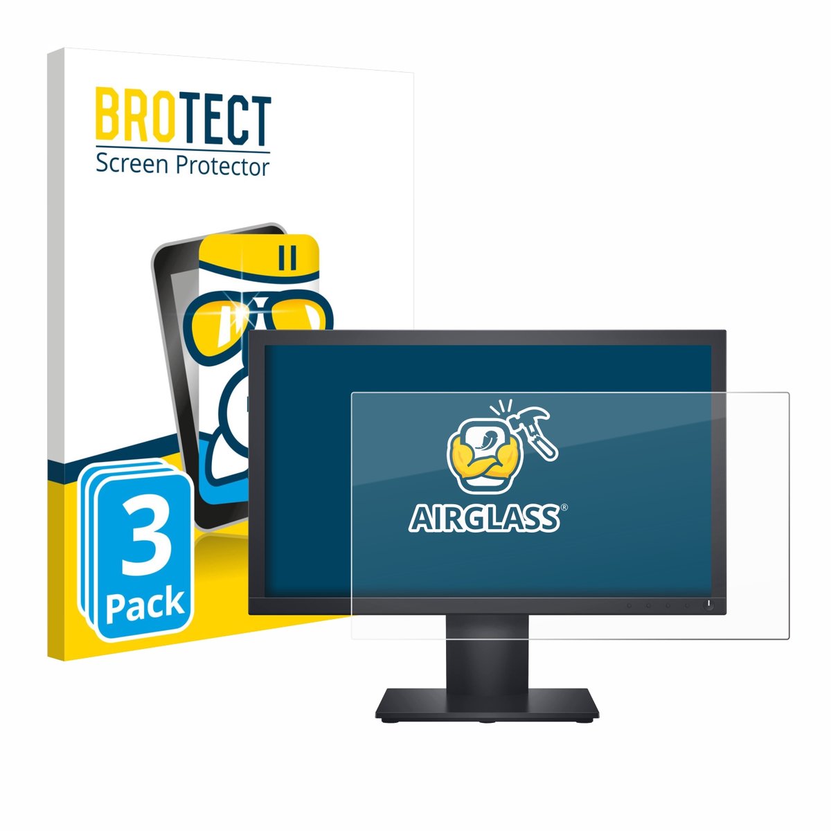 Screenprotector 3 Stuks voor Dell E1920H Beschermglas transparant