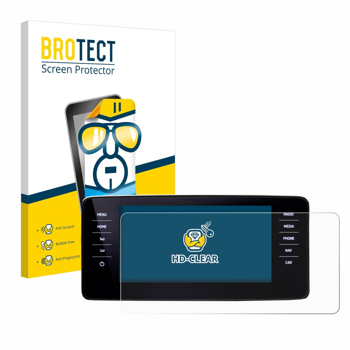 BROTECT - Screenprotector voor Skoda Kamiq 2021 - Folie Beschermfolie transparant