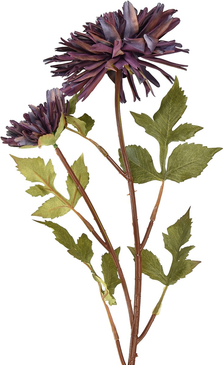 Viana Kunstchrysant 2 bloemen paars Ø5/11cm L70cm