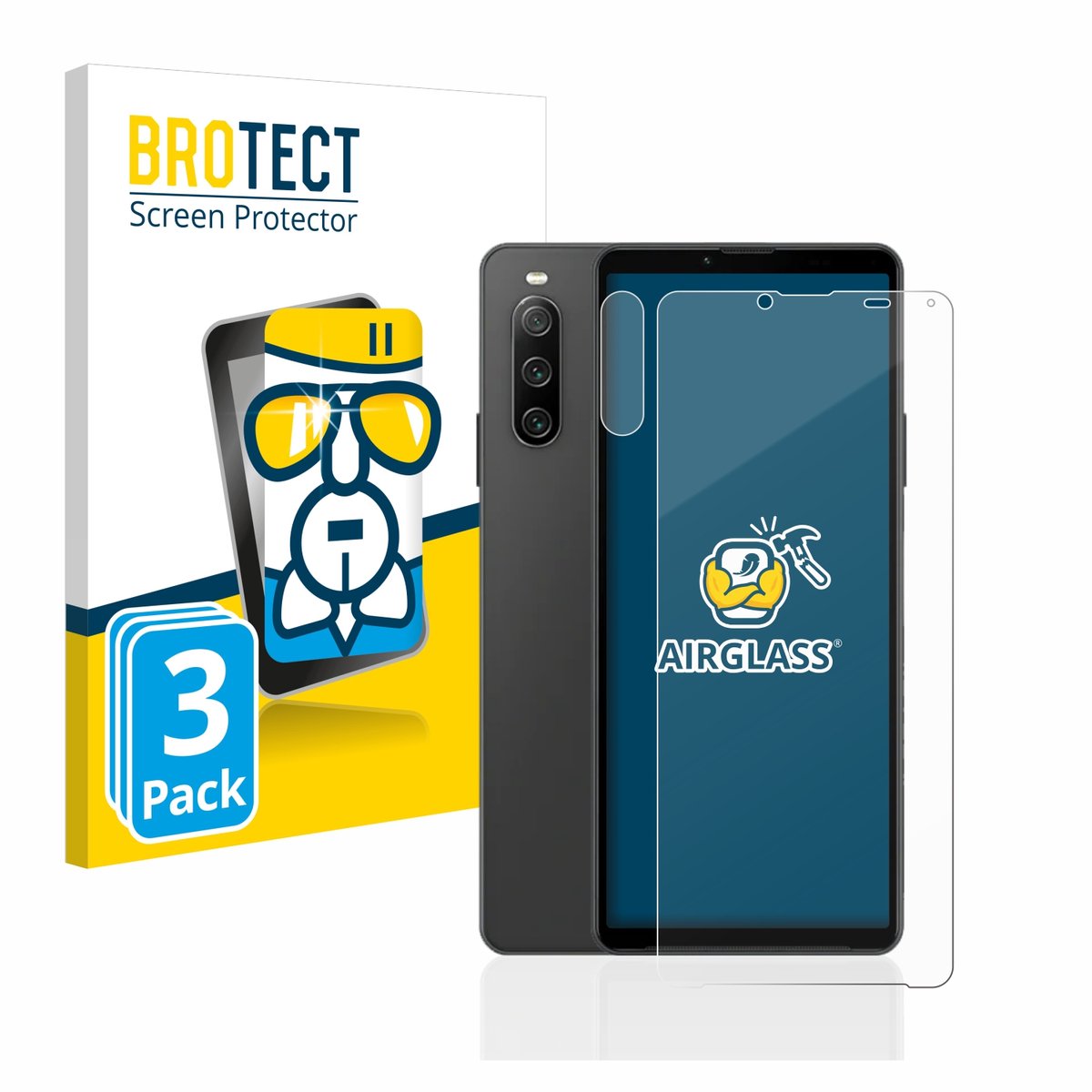 Screenprotector 3 Stuks voor Sony Xperia 10 IV (Voor+Camera) Beschermglas transparant