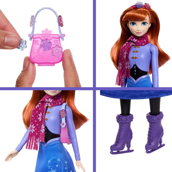 Disney Frozen JEWEL REVEAL Schaatsende Anna Modepop — afbeelding 2