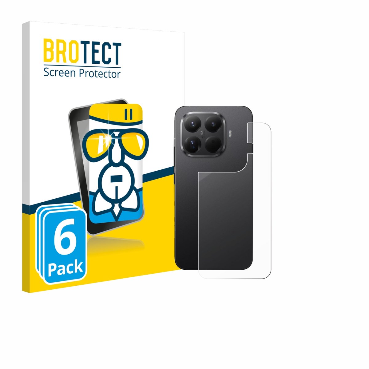 Screenprotector 6 Stuks voor Xiaomi 15T Pro (Achterkant) Beschermglas transparant