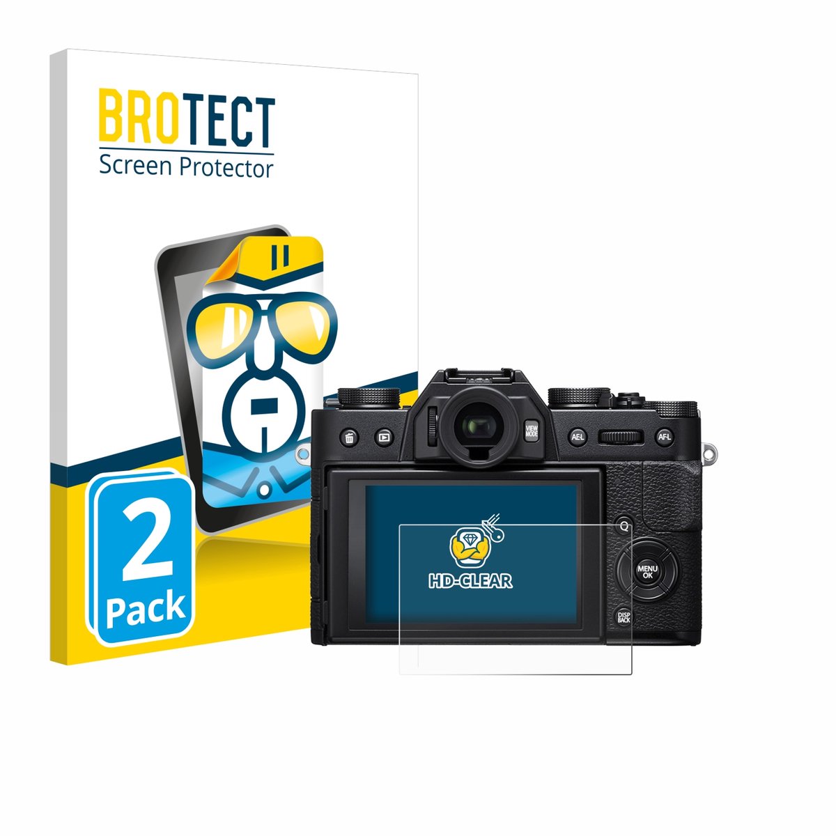 BROTECT - Screenprotector voor Fujifilm X-T20 - Folie Beschermfolie transparant 2 Stuks