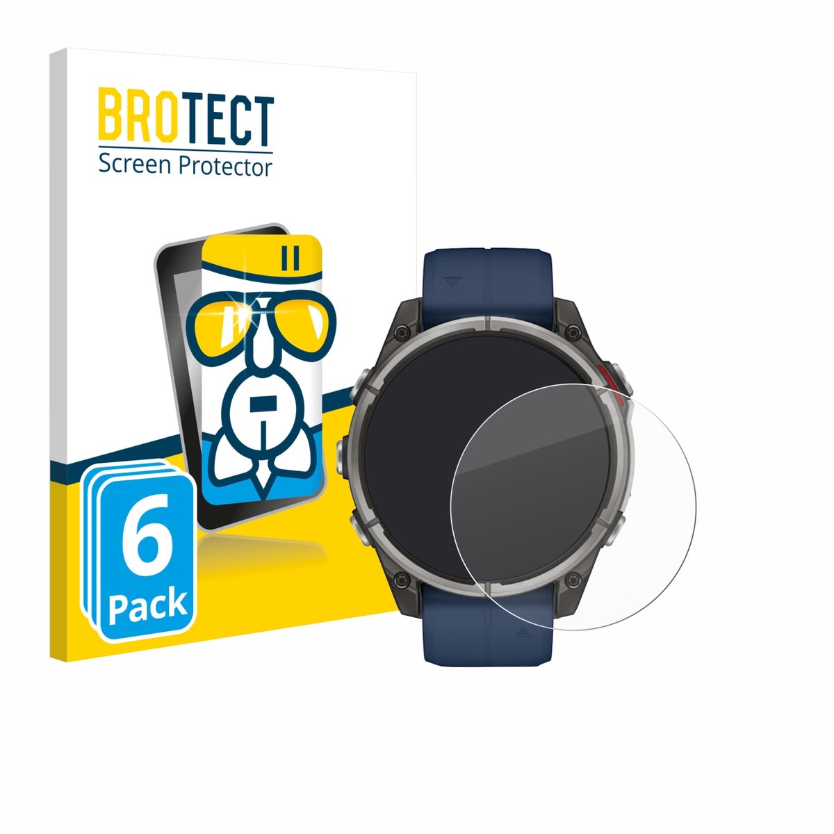 Screenprotector 6 Stuks voor Garmin quatix 8 (47 mm) Beschermglas transparant