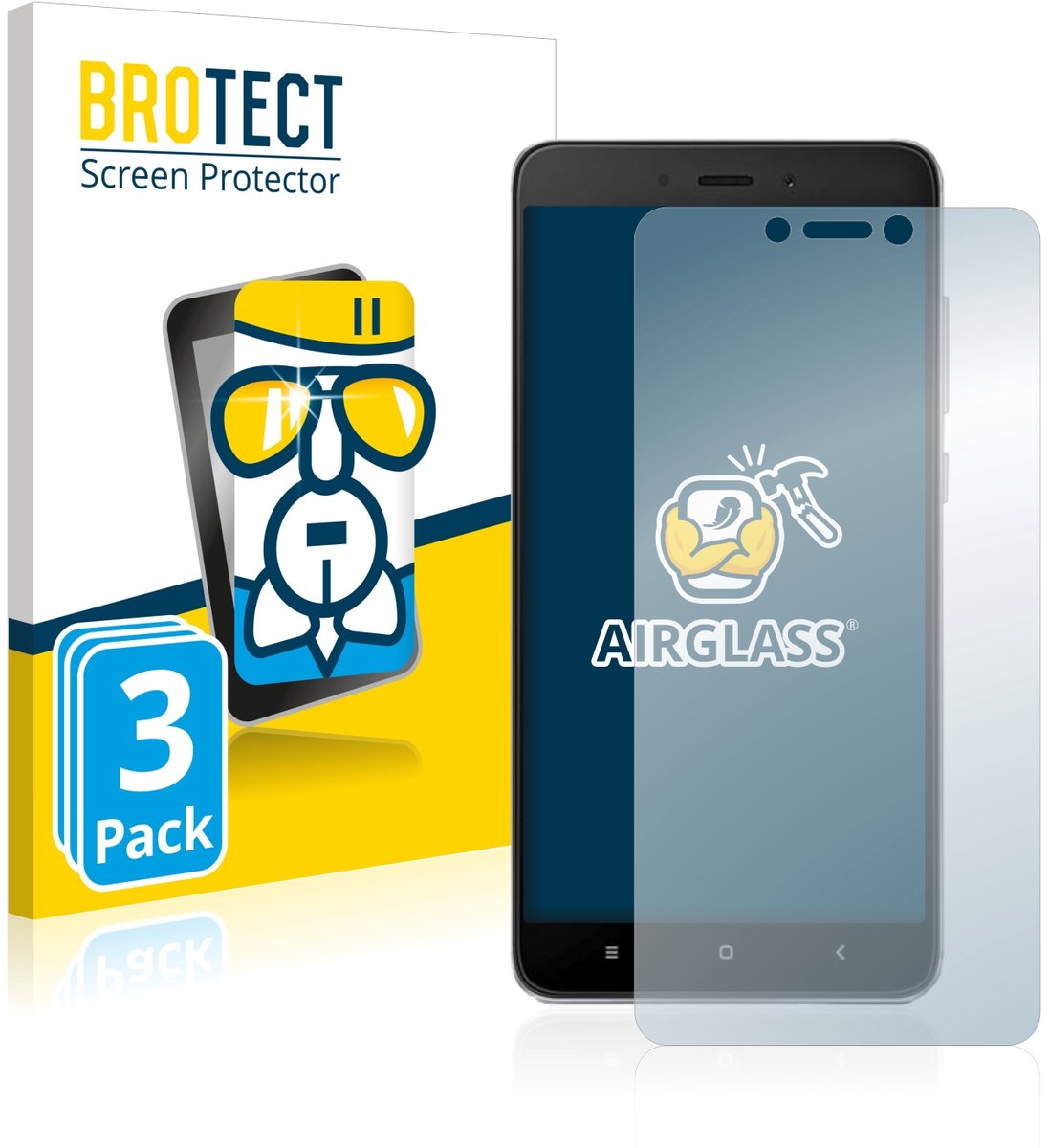 Screenprotector 3 Stuks voor Xiaomi Redmi Note 4 Beschermglas transparant