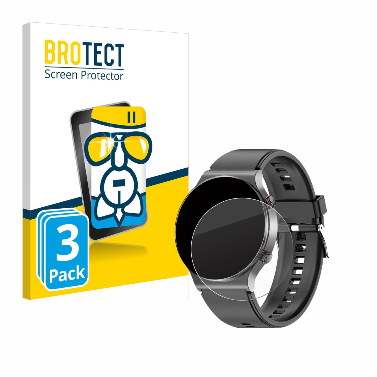 Screenprotector 3 Stuks voor Kardena Care Pro 2 (rond) Beschermglas transparant