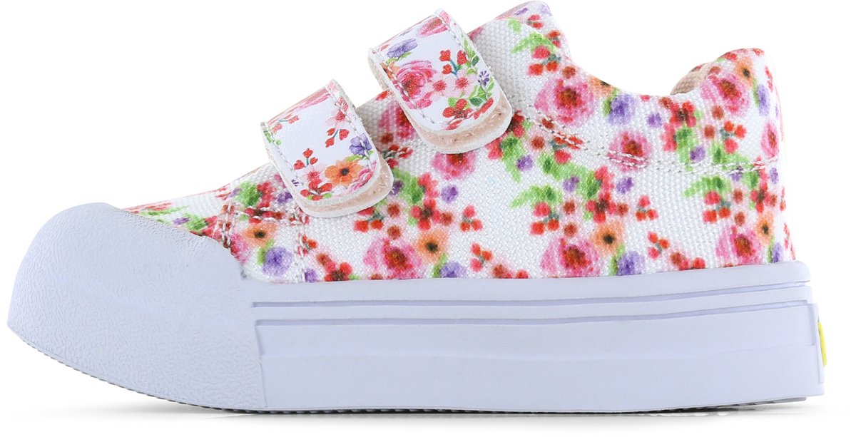 Go Banana's Go Banana‘S Sneaker Klittenband - White Flowers - Sneakers Kinderen - Meisjes - White Flowers - Canvas - Maat 29