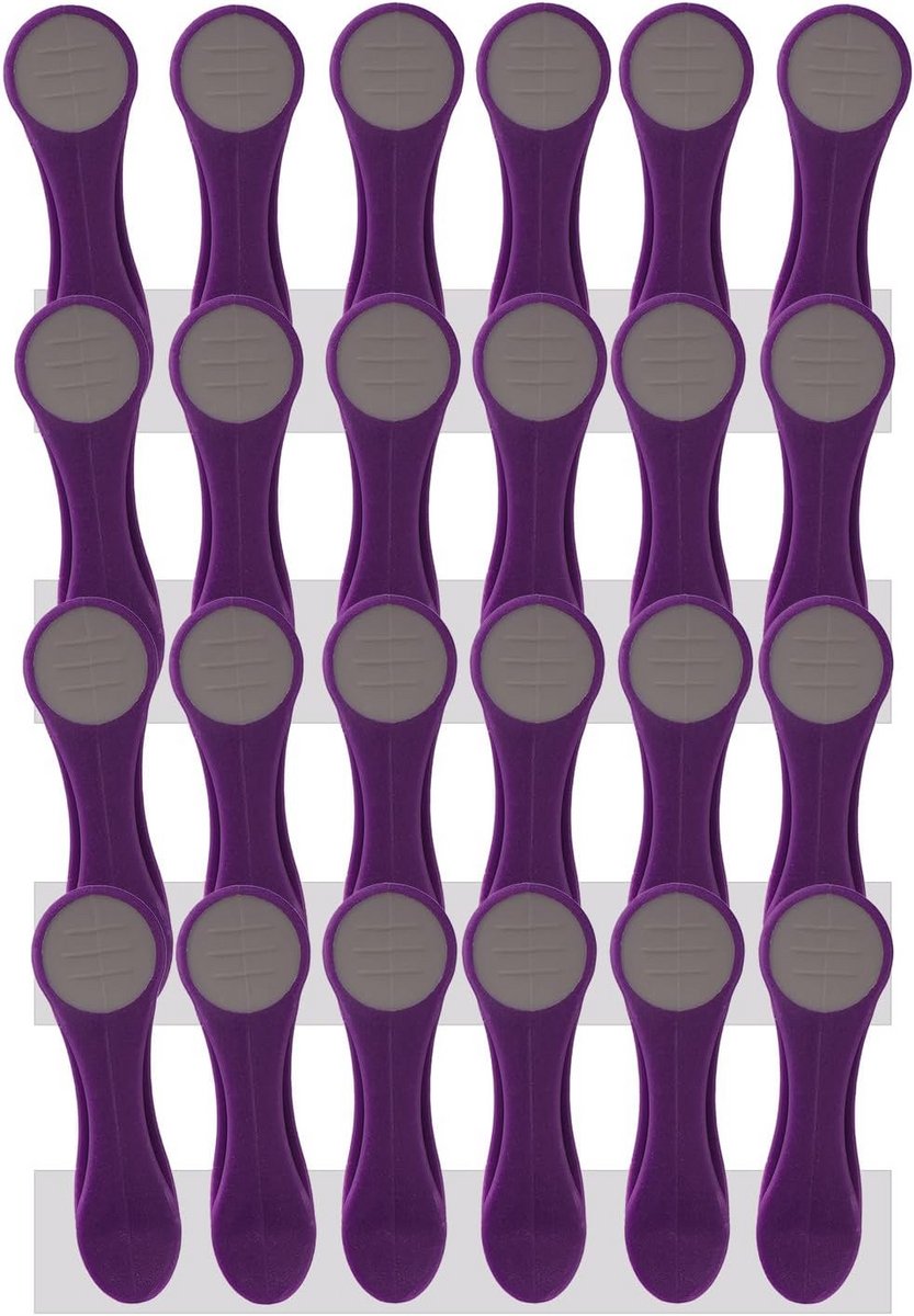 Wasknijpers met Soft Grip en roestvrijstalen veren - set van 24, lilac grijs