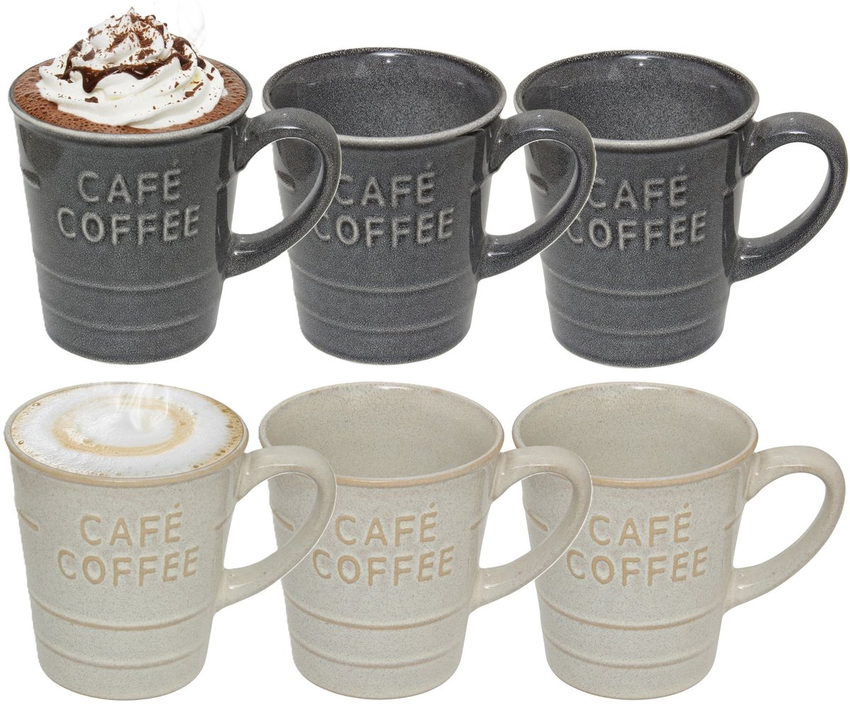 Secret de gourmet Koffiemokken - 12x stuks - 200 ml - kleuren gemixt