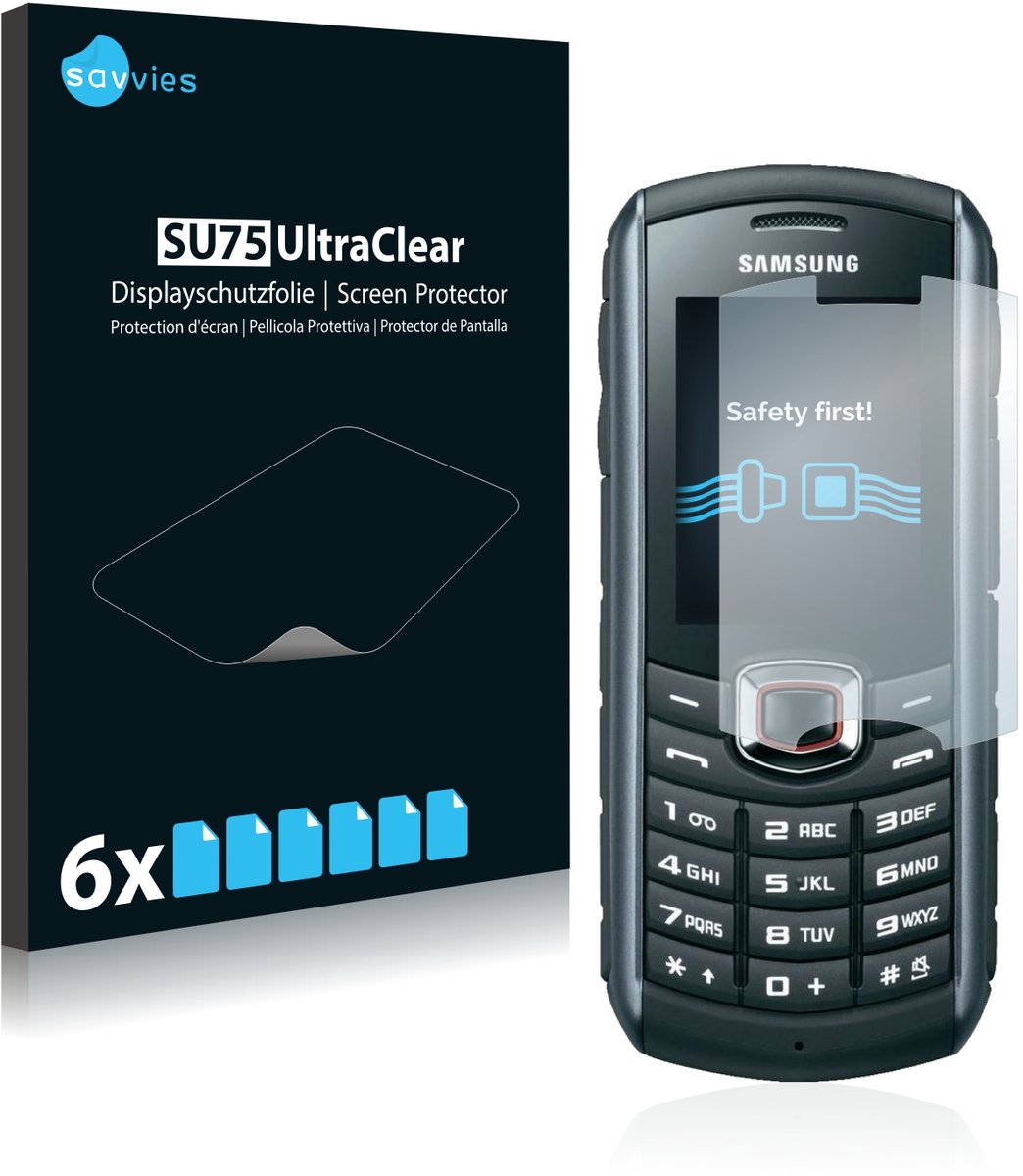 Savvies - Screenprotector voor Samsung B2710 - Folie Beschermfolie transparant 6 Stuks