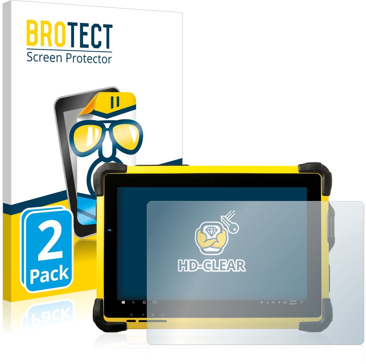 BROTECT - Screenprotector voor Trimble T10 - Folie Beschermfolie transparant 2 Stuks