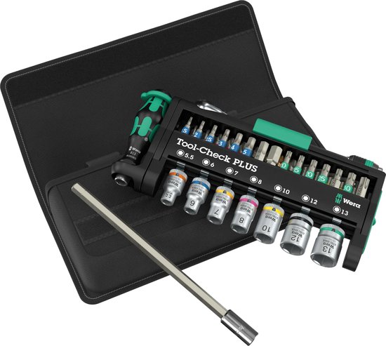 Wera Tool-Check PLUS 40-delige bit- en doppenset met 1/4″ ratel, bithouder en opbergtas