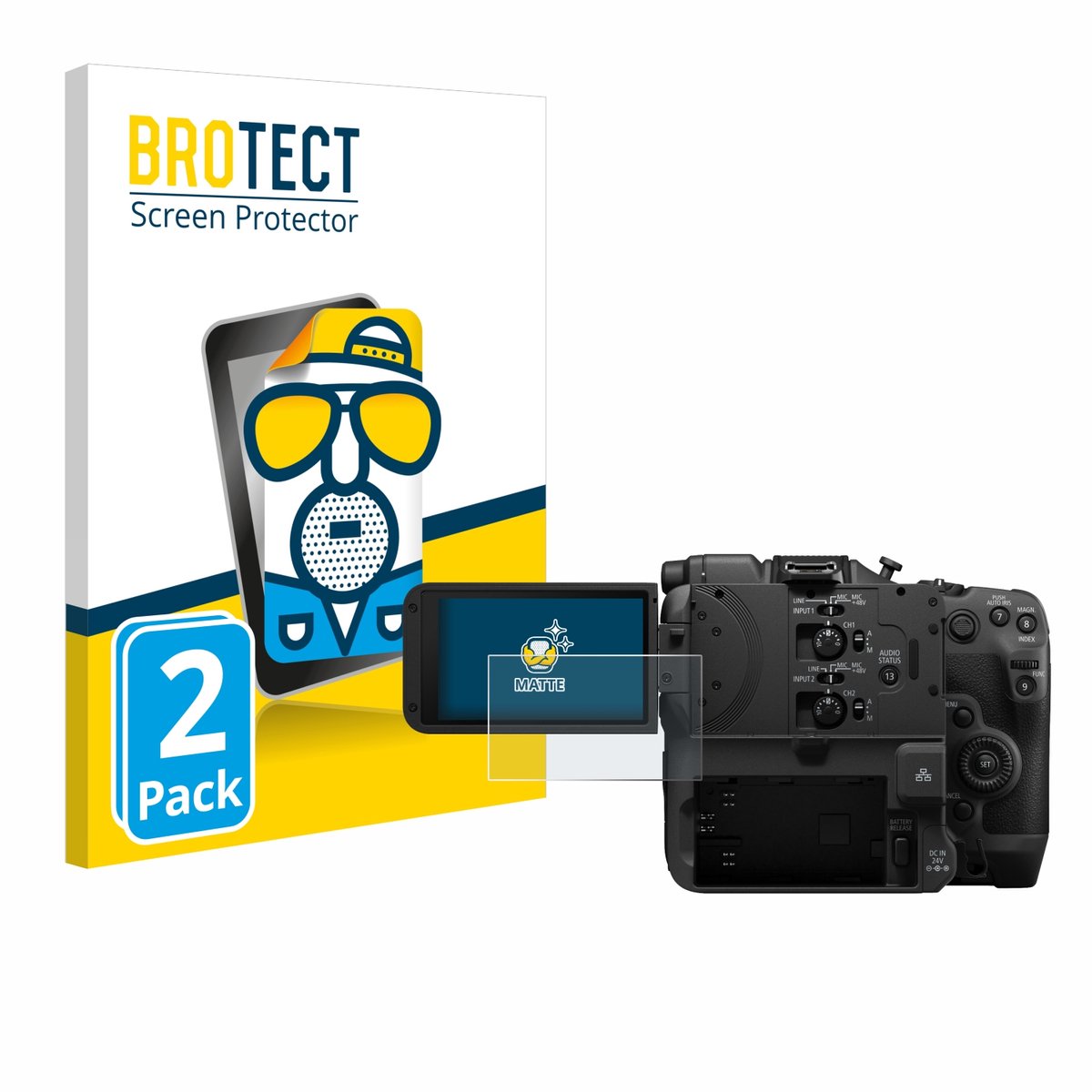 BROTECT - Screenprotector voor Canon EOS C400 - Folie Beschermfolie matte 2 Stuks