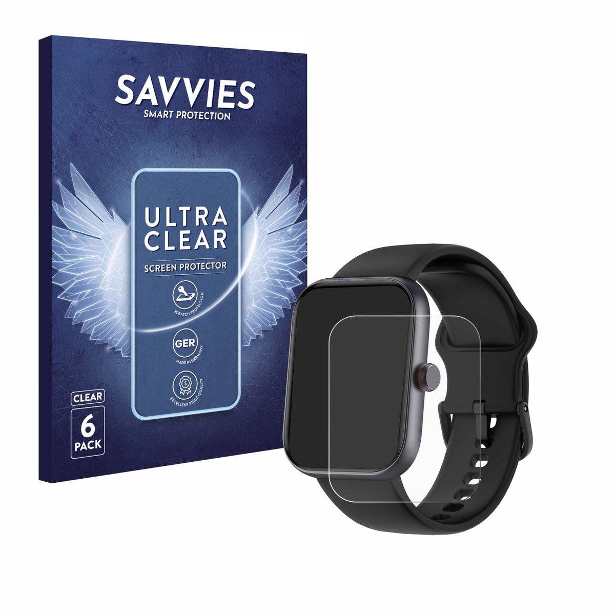 Savvies - Screenprotector voor Toobur IDW20 1.91" - Folie Beschermfolie transparant 6 Stuks