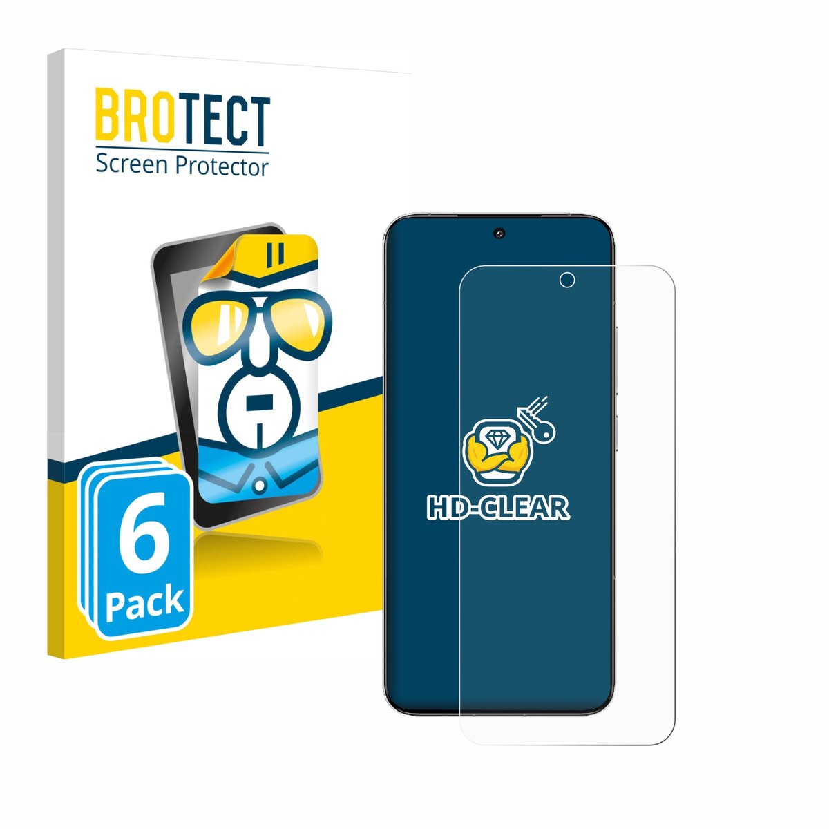 BROTECT - Screenprotector voor Xiaomi 15 - Folie Beschermfolie transparant 6 Stuks