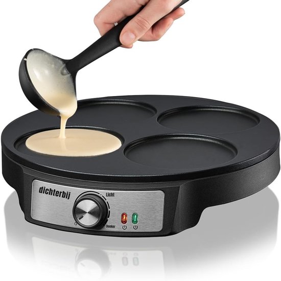 REN® Poffertjesmaker - Poffertjespan - Poffertjespan Electrisch - 1200 W, anti-aanbaklaag - Zwart - 33cm x 30cm x 6cm — afbeelding 4