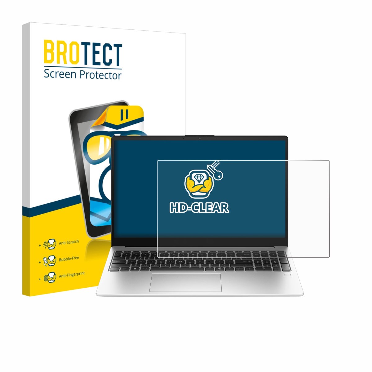 BROTECT - Screenprotector voor HP 255R G10 15.6" - Folie Beschermfolie transparant