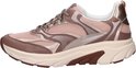 Zijaanzicht van roze Gabor Rollingsoft sneaker met mesh en metallic panelen.