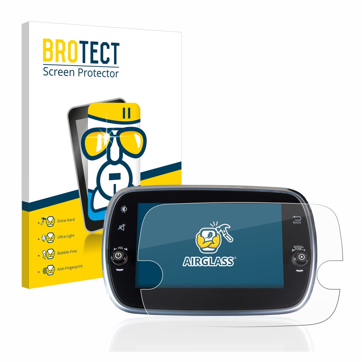 Screenprotector voor Fiat 500 Abarth Uconnet 7" Beschermglas transparant