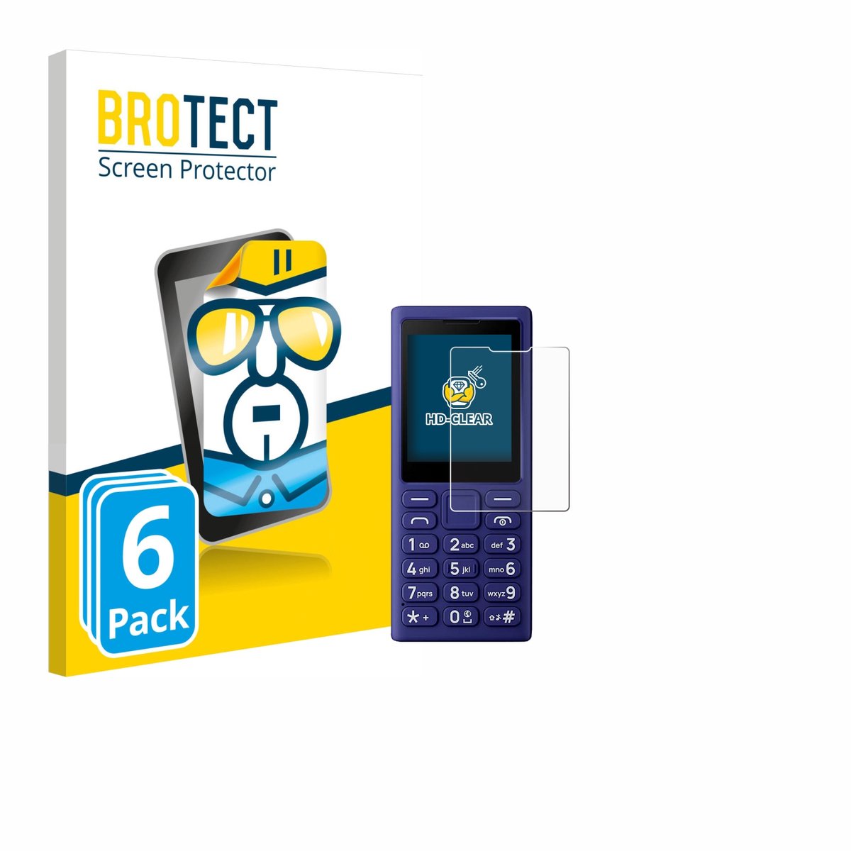 BROTECT - Screenprotector voor HMD 102 4G - Folie Beschermfolie transparant 6 Stuks