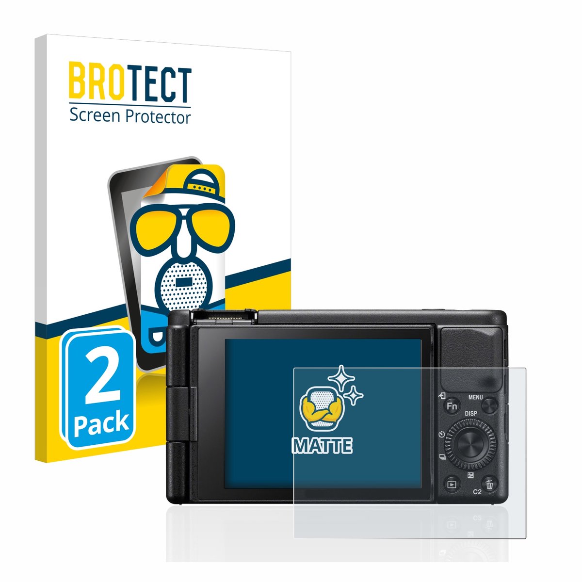 BROTECT - Screenprotector voor Sony ZV-1 / ZV-1A - Folie Beschermfolie matte 2 Stuks