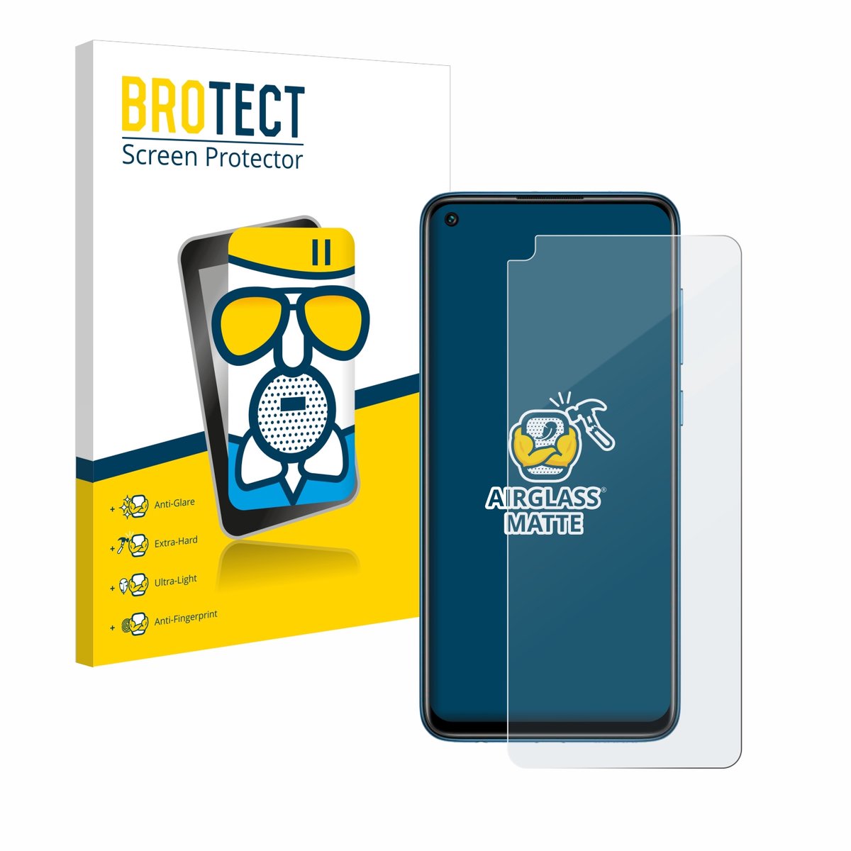 BROTECT - Screenprotector voor Xiaomi Redmi Note 9 - Folie Beschermfolie Beschermglas matte