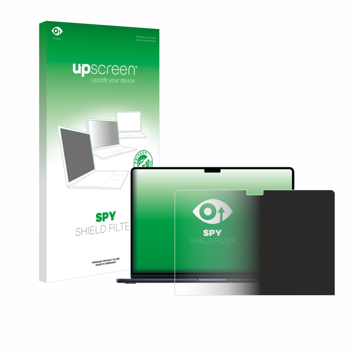 upscreen - privacyscherm voor Apple MacBook Air 15" M4 2025 / M5 2026 - privacy filter screenfilter Blauwlichtfilter
