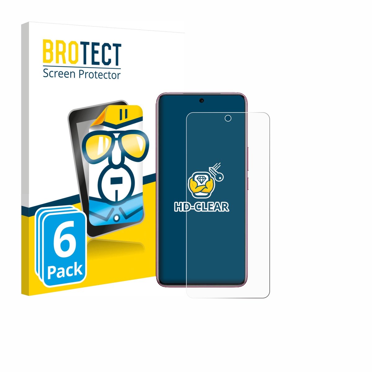 BROTECT - Screenprotector voor Vivo V60e 5G - Folie Beschermfolie transparant 6 Stuks