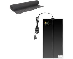 LayZyEgg® Warmtemat inclusief antislipmat - 28W 28x53 cm – Met Dimmer/Temperatuurregelaar – Voor Kuikens, Kwartels, Vogels, Reptielen & Amfibieën