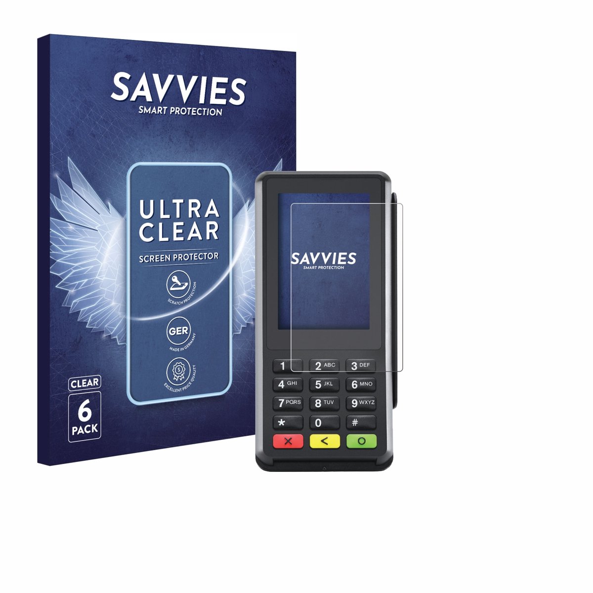 Savvies - Screenprotector voor Verifone P400 - Folie Beschermfolie transparant 6 Stuks