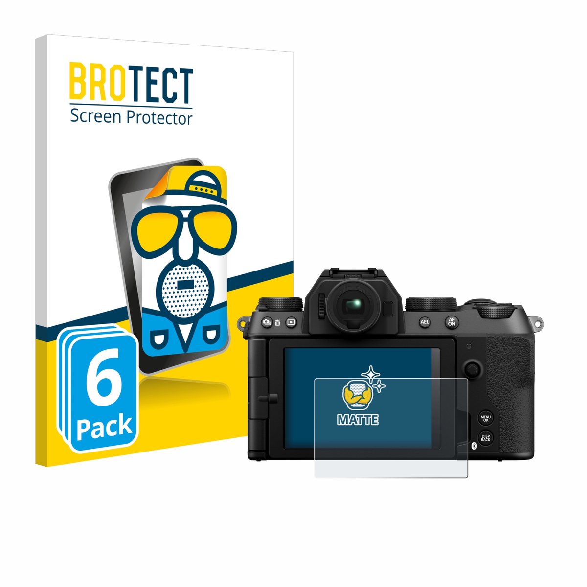 BROTECT - Screenprotector voor Fujifilm X-S20 - Folie Beschermfolie matte 6 Stuks