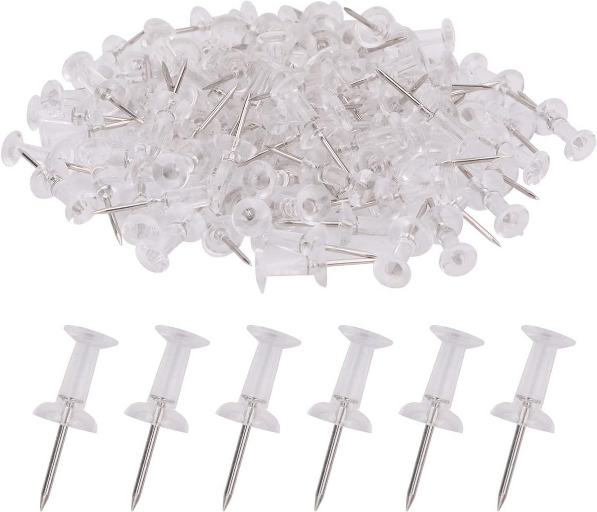 100 Gekleurde Push Pins voor Prikbord - Stevige Kaartspijkers met Roestvrijstalen Punt voor Kantoor en School