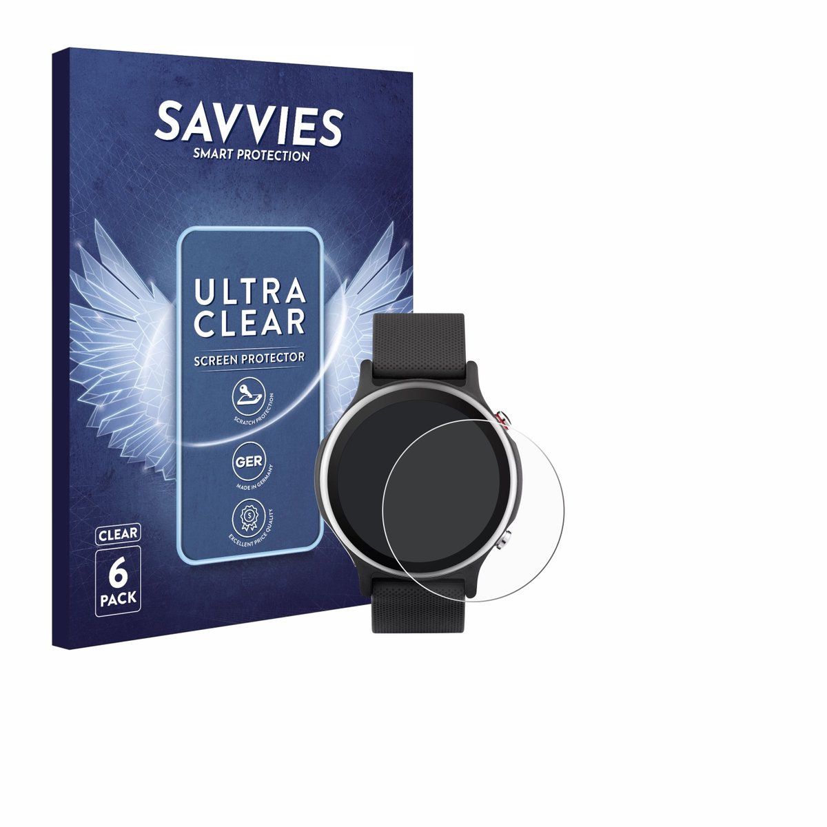 Savvies - Screenprotector voor ASUS VivoWatch 6 - Folie Beschermfolie transparant 6 Stuks