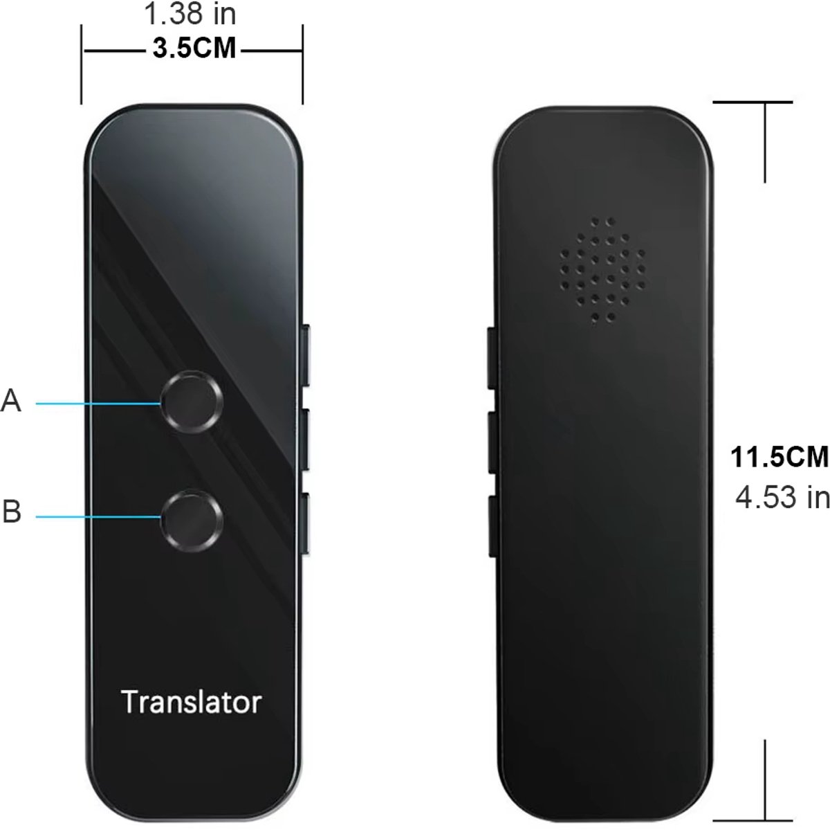Weij Services Draagbare Taalvertaler Real-time Vertaling Zwart - afbeelding 2