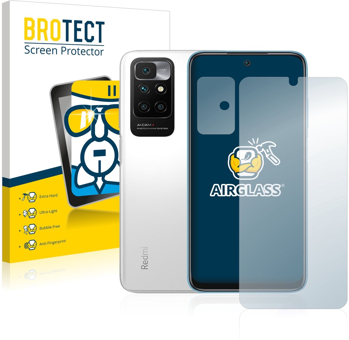 Screenprotector voor Xiaomi Redmi 10 (Voor+Camera) Beschermglas transparant