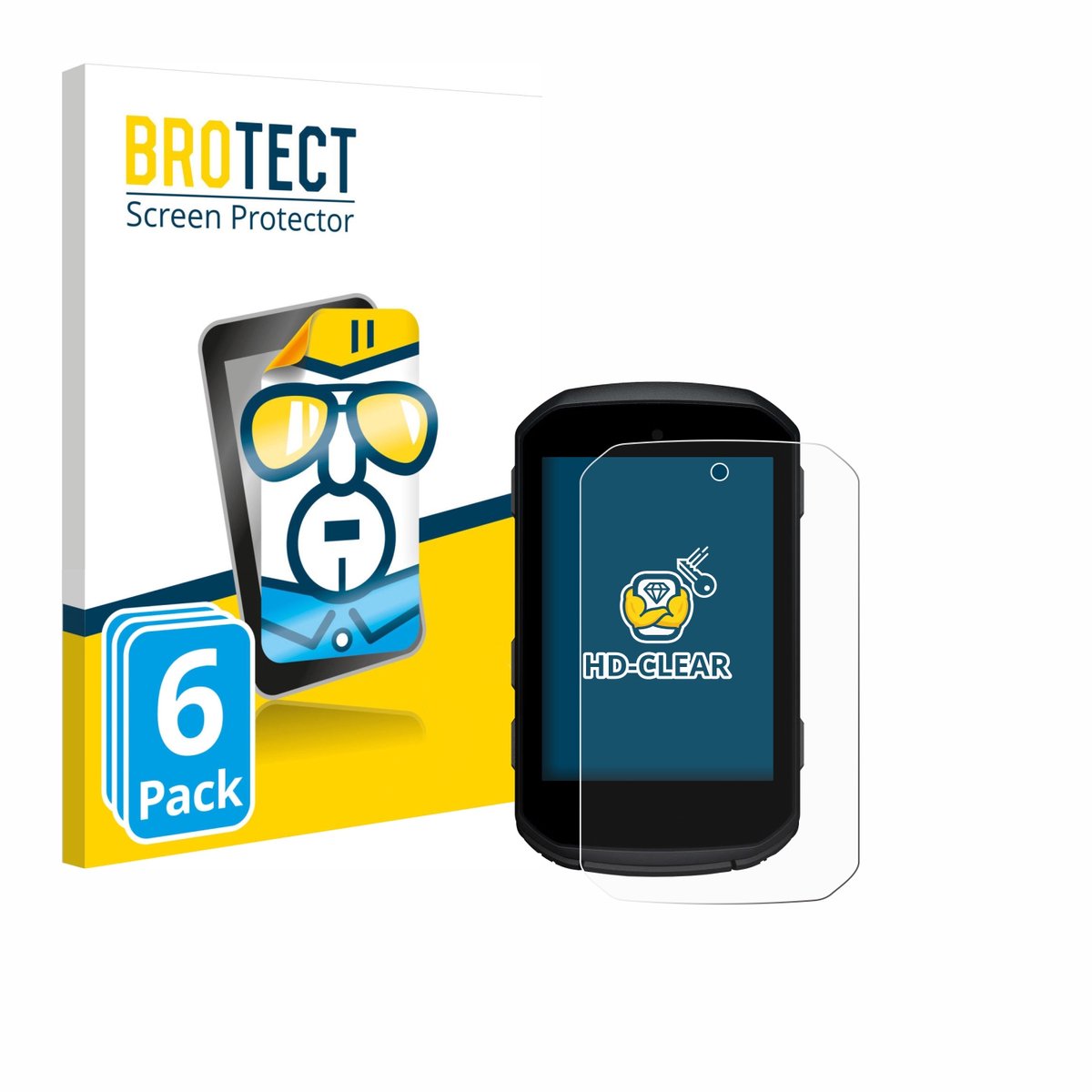 BROTECT - Screenprotector voor Garmin Edge 550 - Folie Beschermfolie transparant 6 Stuks