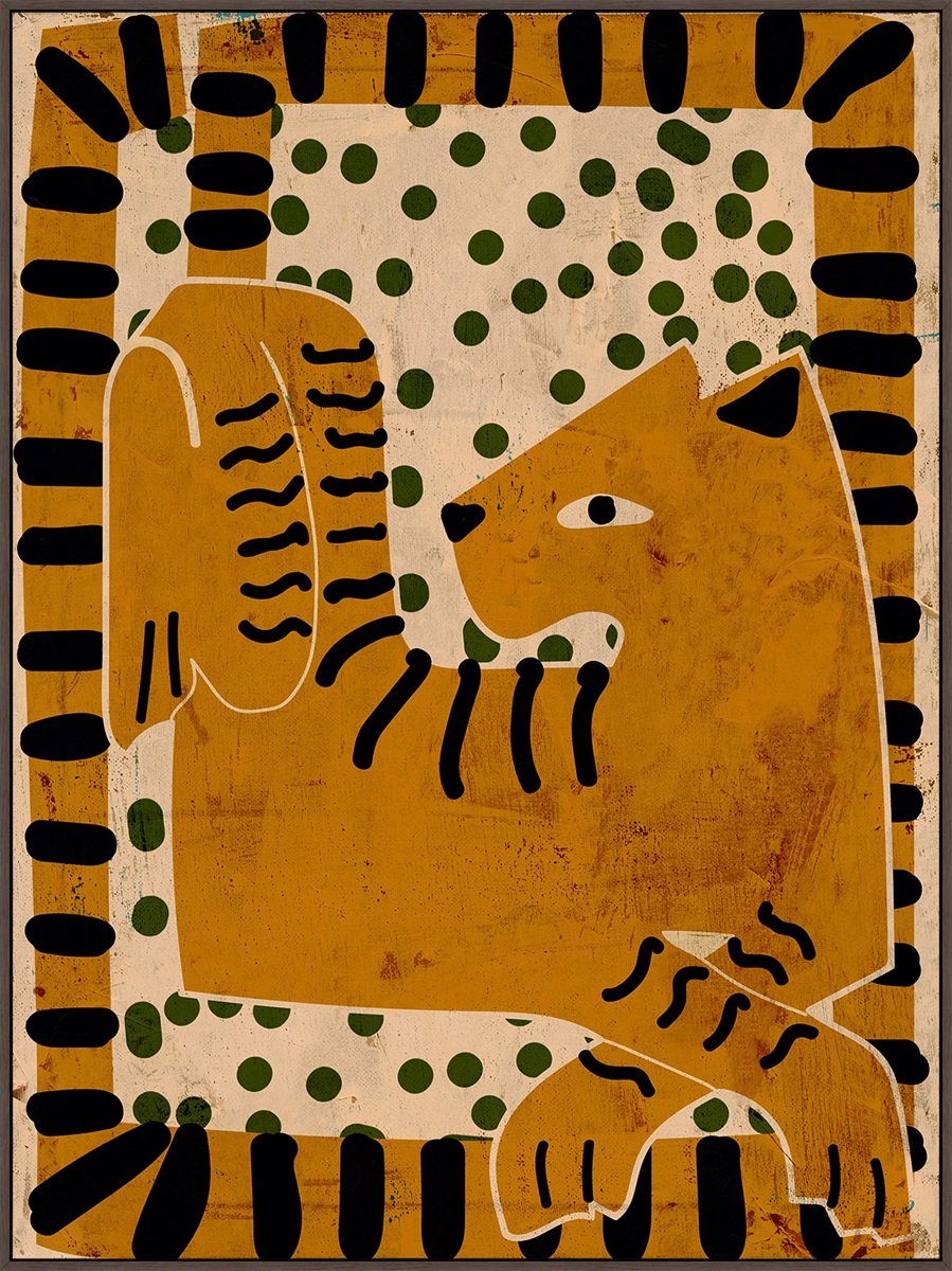 Schilderij met frame 60x80cm tiger