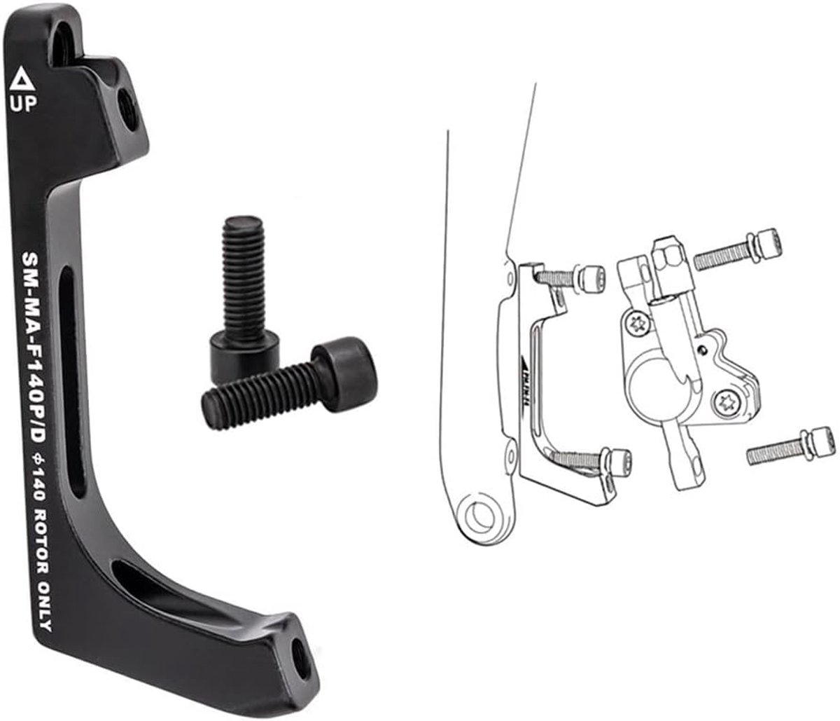 Fiets Rem Adapter - Schijfrem Onderdeel - Racefiets Upgrade - Hoge Sterkte Aluminium - 140MM Compatibel - Zwart