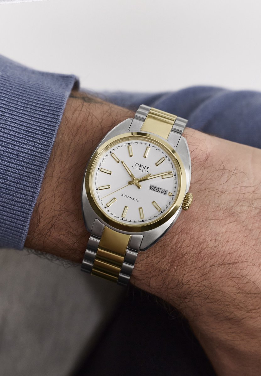 Timex Marlin Draper Automatic Mechanisch Automatisch Horloge Tweetoon Kast: 100% Roestvrij Staal | Armband: 100% Roestvrij Staal 37 mm TW2Y65000AJ, TW2Y65100AJ