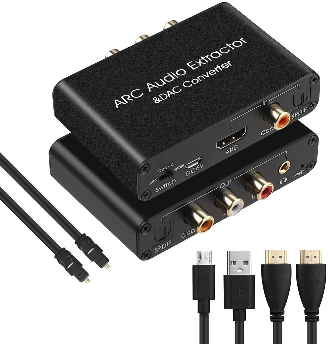 Audio Extractor Converter - ARC Adapter DAC - Tv Geluid Uitbreiden - Meerdere Audio Uitgangen