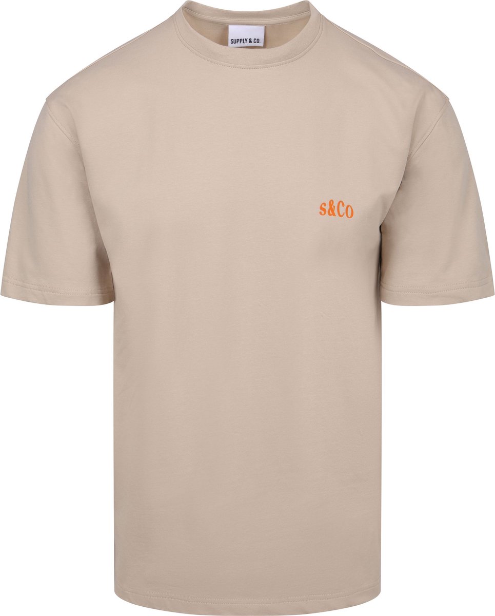 Supply & Co T-Shirt Backprint Beige - Maat M - Heren - Casual T-shirts