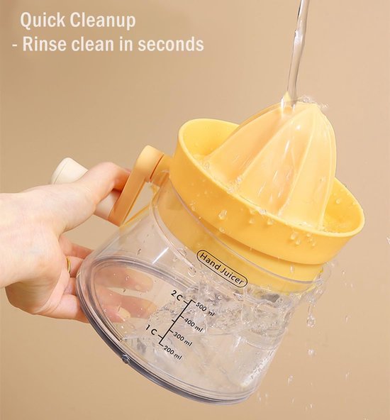 Handmatige Citruspers - Met draaihendel - Handpers met grote capaciteit (500 ml) - Geschikt voor citroenen, sinaasappels, limoenen en grapefruits - Maximaliseert de sapopbrengst - Ergonomische handgreep - Maakt moeiteloos persen mogelijk - Groen — afbeelding 3