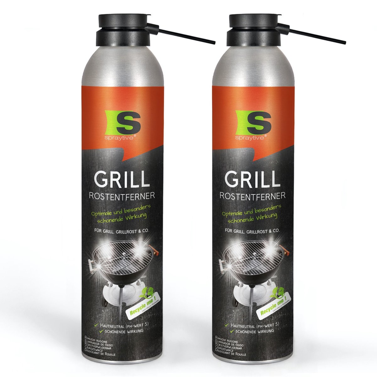 Spraytive 2x 300ml roestverwijderaar spray voor BBQ grillrooster en metaal 2in1 reiniger met roestbescherming pH neutraal