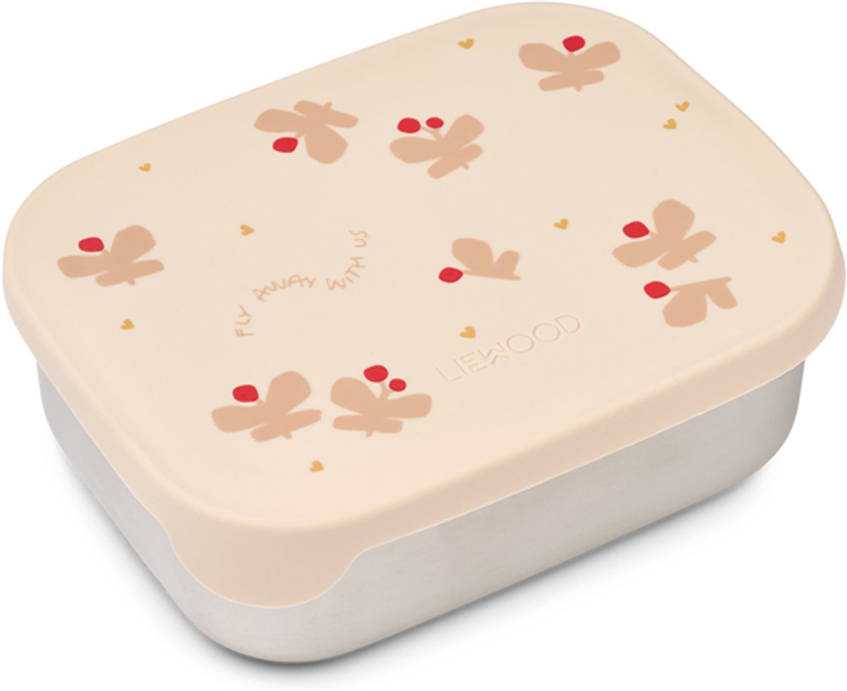 Liewood Lunchtrommel RVS Arthur Butterfly Apple Blossom