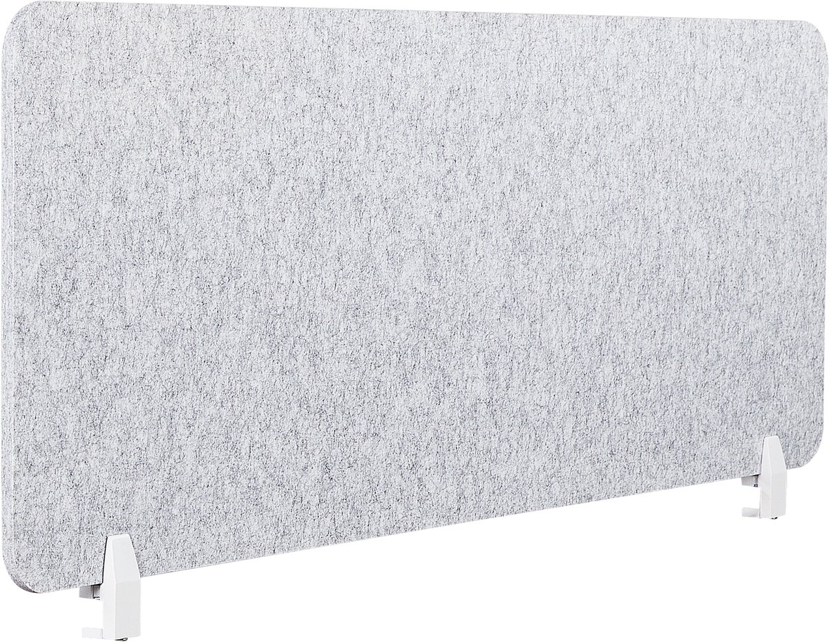 BELIANI SPLIT - Bureauscherm - Lichtgrijs - 50 x 160 cm - Polyester