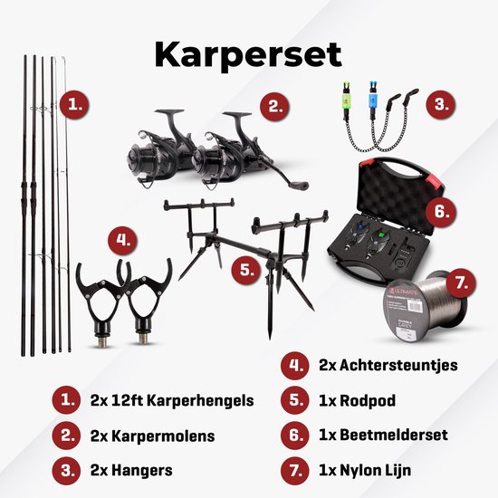 Ultimate Adventure Carp Set 12ft - Karper Set van Merkloos — afbeelding 2