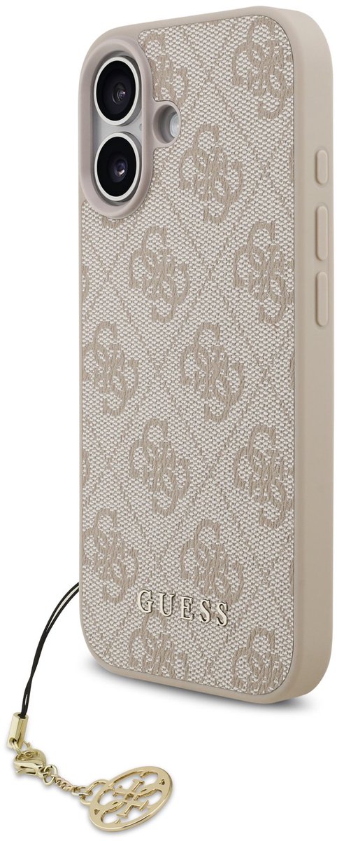 Guess 4G Charm Backcover met Hanger - Geschikt voor iPhone 17 - MagSafe Compatibel - Roze