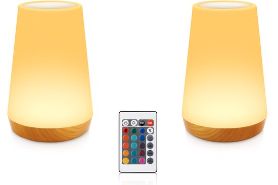 2 stuks - Solidix - Nachtlampje Volwassenen - Tafellamp slaapkamer - USB oplaadbaar Nachtlampje Kinderen - Leeslamp - Wake-up Light - Sfeerlamp - LED verlichting - Bedlamp voor Baby, Kinderen & Volwassenen - Leeslampje Volwassenen - Touch Control